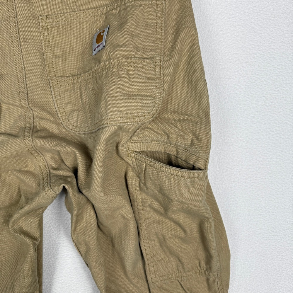 Carhartt Canvas Work Pant Mens 32x32 Tan Rugged Flex Relaxed Fit BN2291-M - Picture 5 of 11